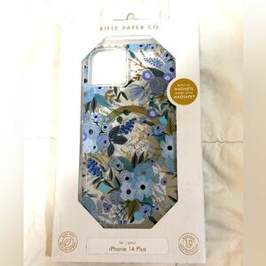 Rifle Paper Co. iPhone 14 Plus Case with Blue Floral Design New